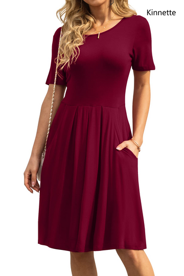 Kinnette  Short Sleeve Dresses with Pockets